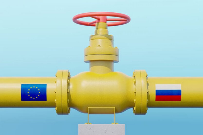 Изображение газового потока между ЕС и Россией